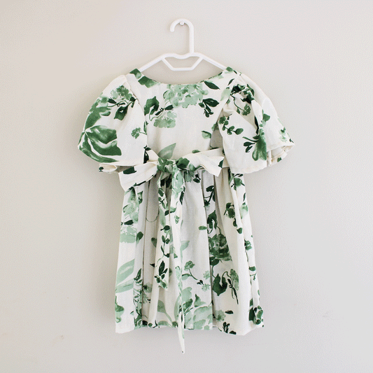 Magnolia Short Sleeve Dress - Green Floral