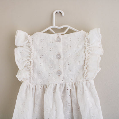 Anglaise Frilly Romper - Cream (headband sold separately)