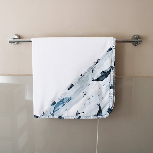 Hooded Towel - Ocean Whales