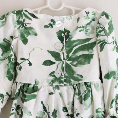 Magnolia Long Sleeve Dress - Green Floral