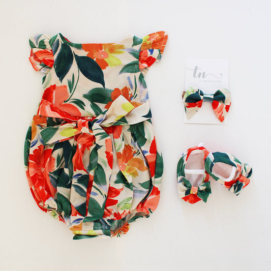 Harper Ever After Floral Romper (all accessories sold separately)