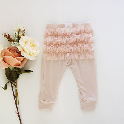 Frilly Bum Tights - Soft Pink