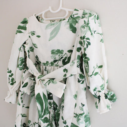 Magnolia Long Sleeve Dress - Green Floral