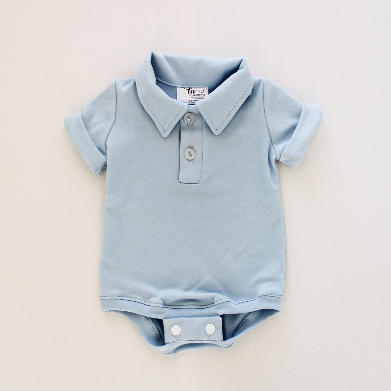 Light Blue Collared Onesie - short sleeves