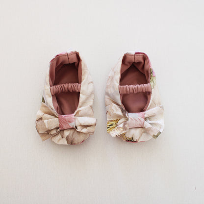 Soft Sole Shoes with bow - Peony