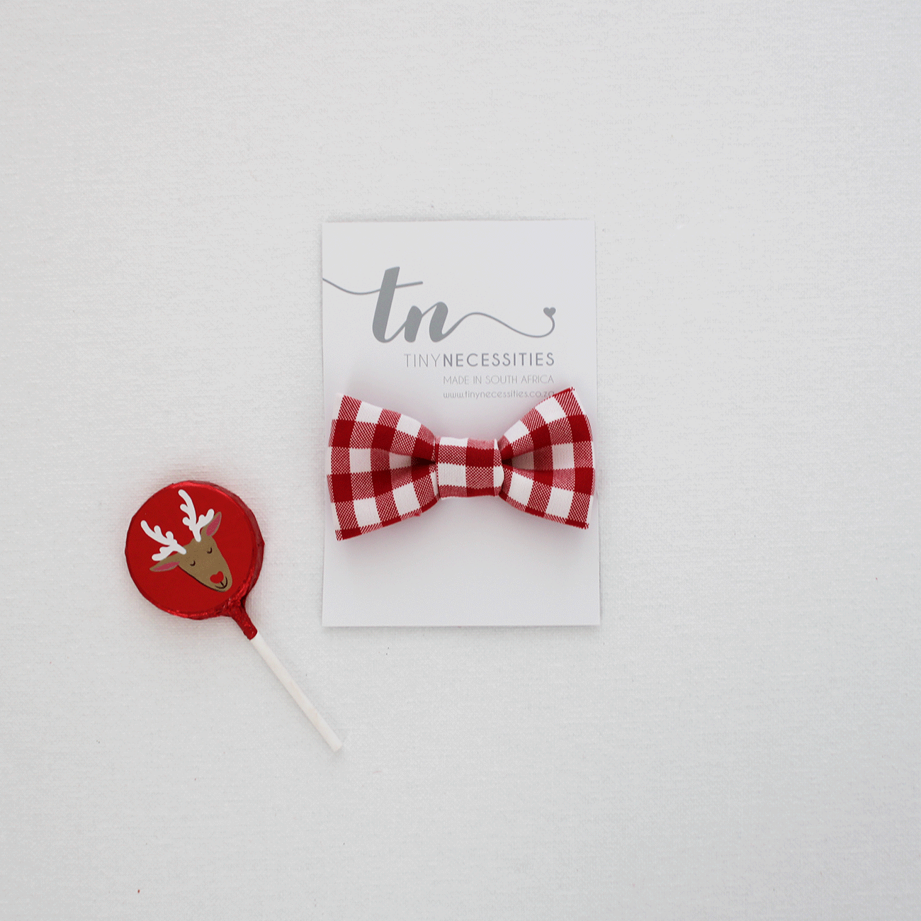 Red/White Check Bow Tie