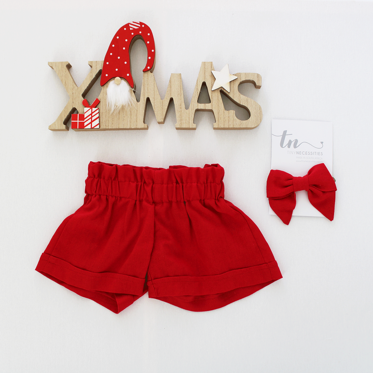 Girls Shorts - Red (headband sold separately)