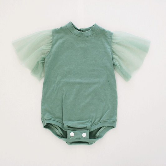 Belle Tulle Frill Onesie - Sage