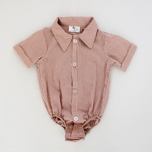 Baked Apple Collared Onesie - short sleeves