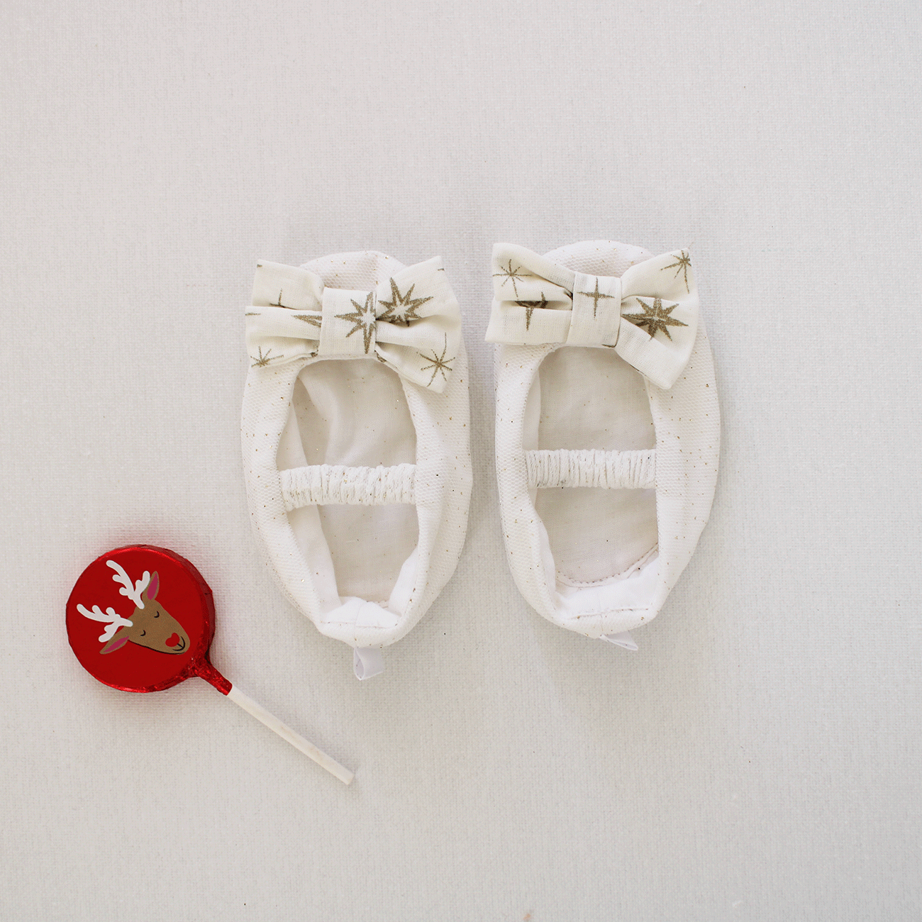 Soft Sole Shoes with bow - Silent Night