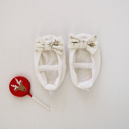 Soft Sole Shoes with bow - Silent Night