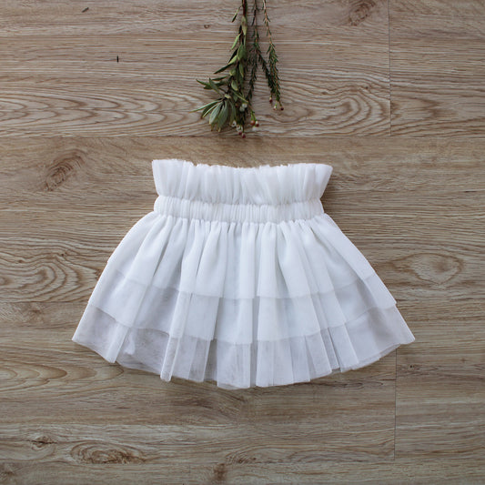 Gathered Tutu Skirt - Off white