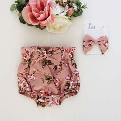 Willow Petals high waist Bloomer with bow (headband sold separately)